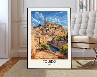Toledo Print, Toledo Wall Art, Toledo Poster, Toledo Photo, Toledo Poster Print, Toledo  Travel Poster, Toledo Spain, Alcázar of Toledo