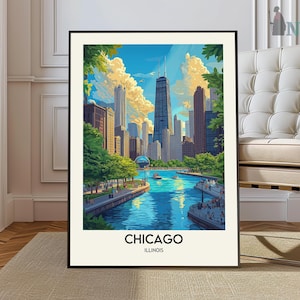 Chicago Print, Chicago Poster, Chicago Wall Art, Chicago Art Print, Chicago Skyline, Chicago Photo, Chicago Travel, Chicago Decor