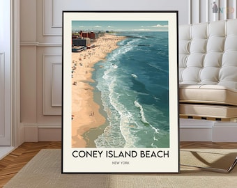 Coney Island Beach poster, Coney Island wall art, Coney Island print, Coney Island photo, Coney Island beach New York poster