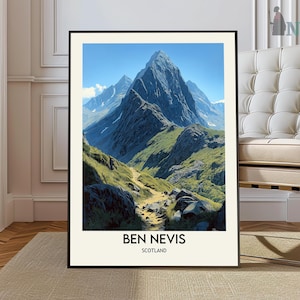 Ben Nevis Travel Print - Scotland, Ben Nevis Poster, Scotland Poster, Travel Wall Art, Scotland Print, poster, Scotland, Europe, Ben Nevis