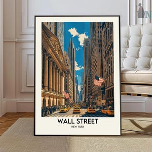 Wall Street Travel Poster, Wall Street Wall Art, Wall Street Poster Print, Wall Street Photo, Wall Street Decor, New York, USA