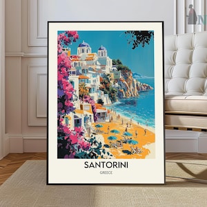 Santorini Print, Santorini Poster, Santorini Wandkunst, Santorini Kunstdruck, Griechenland Poster, Griechenland Reiseplakat, Santorini Reiseplakat