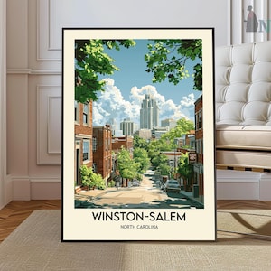 Winston-Salem Print, Winston-Salem Wall Art, Winston-Salem Poster, Winston-Salem Photo, Winston-Salem city, Winston-Salem North Carolina