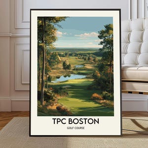 TPC Boston Golf Club Poster Print, PGA Tour Championship Course Wall Art, Scenic Massachusetts Golf Map Decor, Golfer Gift