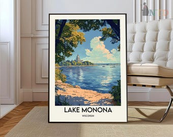 Lake Monona poster, Lake Monona Wall Art, Lake Monona Print, Lake Monona Photo, Lake Monona Poster Print, Madison poster, Madison Wisconsin