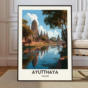 Ayutthaya print, Ayutthaya poster, Ayutthaya wall art, Ayutthaya decor, Ayutthaya gift, Ayutthaya city, Ayutthaya photo, Ayutthaya Thailand