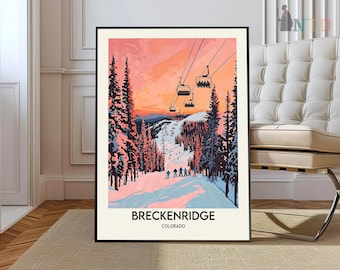 Breckenridge reizen afdrukken kunst aan de muur Breckenridge muur opknoping Home decor Breckenridge cadeau kunstliefhebbers ski kunst minnaar cadeau Breckenridge afdrukken