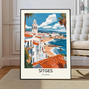 Sitges Poster, Sitges Wall Art, Sitges Print, Sitges Photo, Sitges Poster Print, Sitges Travel Poster, Sitges spain, Sitges Catalonia print