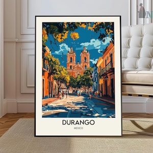 Durango Map, Durango Map Print, Durango Personalized Map, Durango Wall Art, Durango Travel Poster, Durango poster, Durango Mexico
