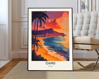 ダイヤモンドヘッド ハワイ オアフ島 旅行 ウォールアート ポスター