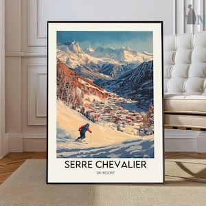 Serre Chevalier Skiort Poster, Serre Chevalier Skiort Wandkunst, Serre Chevalier Skiort Print, Serre Chevalier Skiort Foto