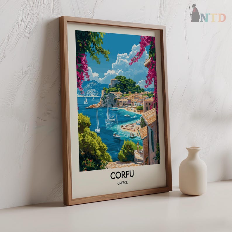 Corfu Print, Corfu Wall Art, Corfu Poster, Corfu Photo, Corfu Poster Print, Corfu Travel Poster, Corfu Greece image 4