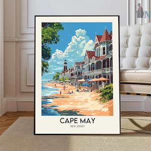 Cape May Travel Poster, Cape May Wall Art, Cape May  Print, Cape May Photo, Cape May Decor, New Jersey Poster, Cape May New Jersey