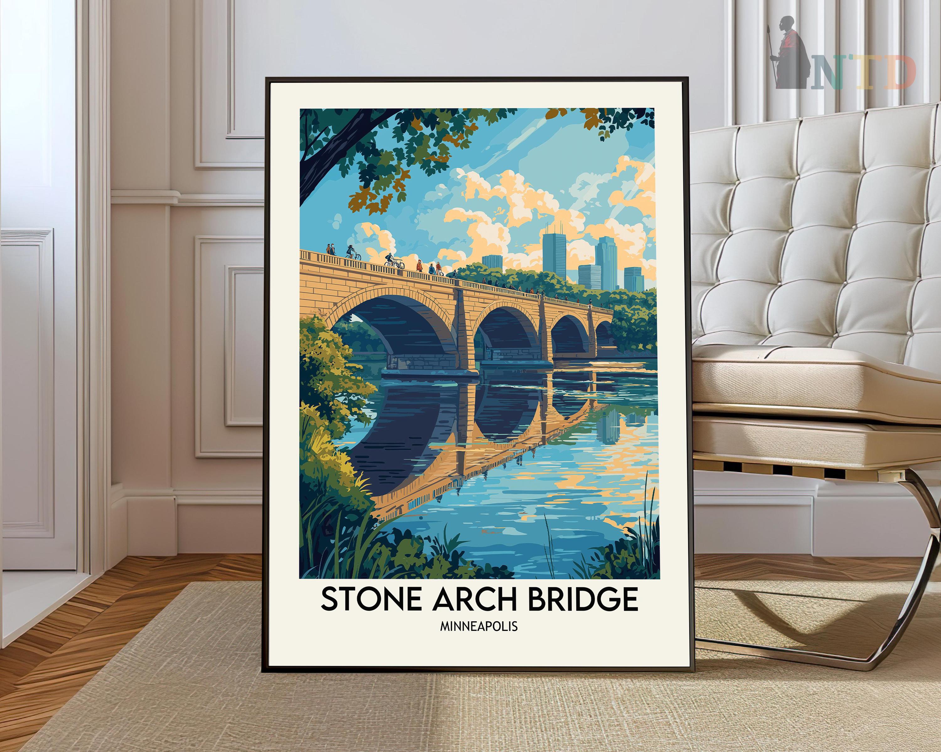 Stone Arch Bridge Print, Stone Arch Bridge Wall Art, Stone Arch Bridge Poster, Stone Arch Bridge Photo, Stone Arch Bridge Minneapolis poster