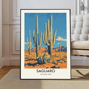 Saguaro National Park Travel Print Wall Art Saguaro National Park Wall Hanging Home Décor Saguaro National Park Gift Art Lovers Arizona Art