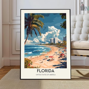 Florida print, Florida kunst aan de muur, Florida poster, Florida foto, Florida poster print, Florida wanddecoratie, Miami Florida poster