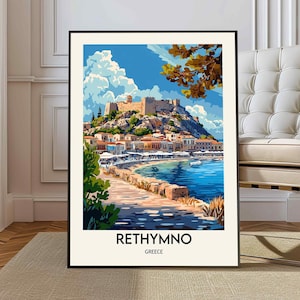 Affiche de Réthymnon, art mural de Réthymnon, impression de Réthymnon, photo de Réthymnon, impression d'affiche de Réthymnon, affiche de voyage de Réthymnon, Réthymnon, Crète
