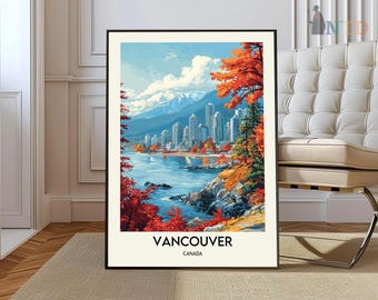Stampa di Vancouver, Arte murale di Vancouver, Poster di Vancouver, Foto di Vancouver, Stampa poster di Vancouver, Poster di viaggio di Vancouver, Vancouver Canada