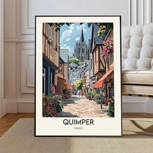 Quimper poster, Quimper Wall Art, Quimper Print, Quimper Photo, Quimper Poster Print, Quimper Travel, Quimper city, Quimper map