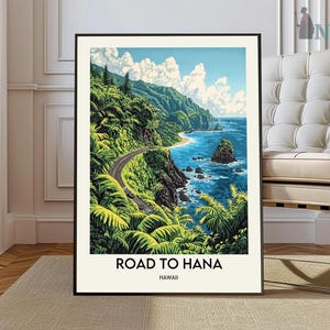 Road To Hana Travel Print Wall Art Road To Hana Wall Hanging Home Décor Road To Hana Gift Art Lovers Hawaii Art Lover Gift Print Artwork
