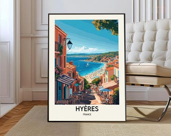 Hyères France Travel Poster: French Riviera Wall Art