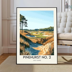 Pinehurst No. 2 poster, Pinehurst No. 2 Wall Art, Pinehurst No. 2 Print, Pinehurst No. 2 Photo, P, Pinehurst North Carolina poster