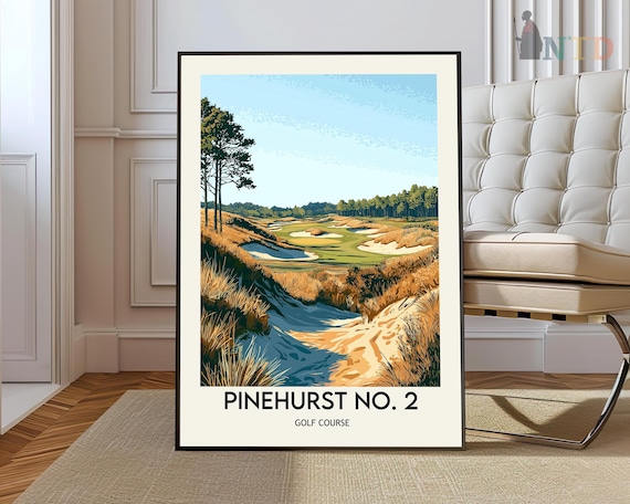 全米オープンが開かれた事もあるPinehurst No. 2 風景画 全米オープンが開かれた事もあるPinehurst No. 2 風景画 il_fullxfull
