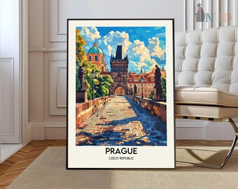 Impresión de Praga, arte mural de Praga, póster de Praga, foto de Praga, impresión de póster de Praga, póster de viaje de Praga, póster de Praga, República Checa