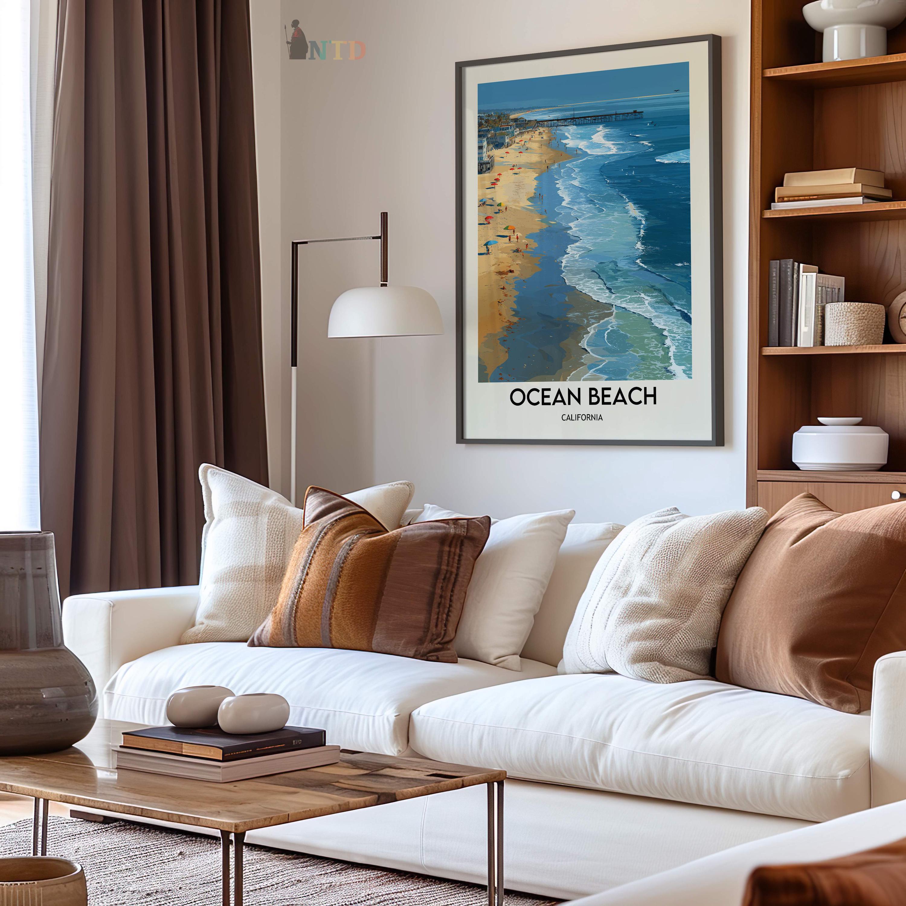 Ocean Beach San Diego Poster Print, California Coast Wall Art, Pacific ...