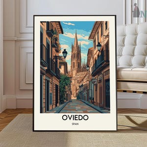 Oviedo Poster, Oviedo Wandkunst, Oviedo Druck, Oviedo Foto, Oviedo Poster Druck, Oviedo Reiseplakat, Oviedo Spanien, Asturien Druck