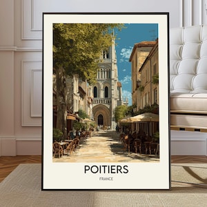 Poitiers poster, Poitiers Wall Art, Poitiers Print, Poitiers Photo, Poitiers Poster, Poitiers Travel, Poitiers city, Poitiers map