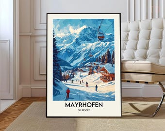 Mayrhofen Ski Resort poster, Mayrhofen Ski Resort Wall Art, Mayrhofen Ski Resort Print, Mayrhofen Ski  Photo, Mayrhofen Ski Resort Austria