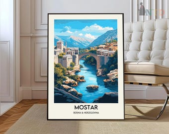 Mostar Print, Mostar Wandkunst, Mustar Poster, Mustar Foto, Mustar Poster Druck, Mustar Reiseposter, Mostar Bosnien Poster