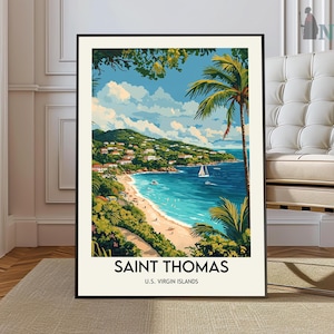 Pôster de São Tomás, Arte de parede de São Tomás, Impressão de São Tomás, Foto de São Tomás, Impressão de pôster de São Tomás, Pôster caribenho de São Tomás