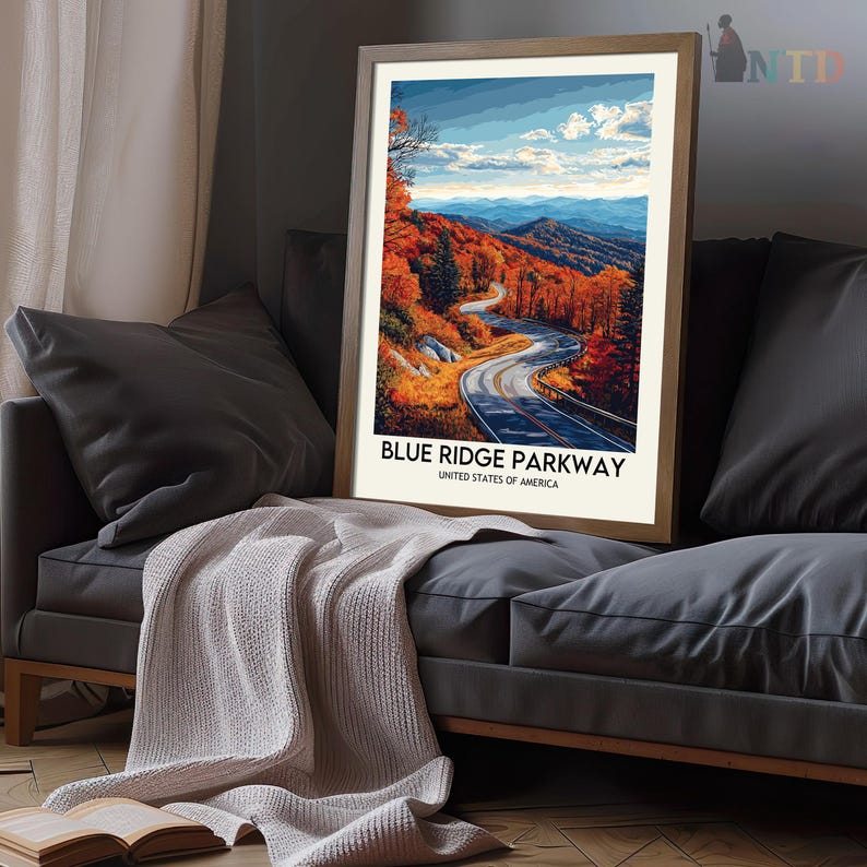 Blue Ridge Parkway Blue Ridge Mountains Print, Blue Ridge Mountains ...