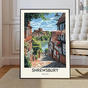 Shrewsbury Poster, Shrewsbury Wandkunst, Shrewsbury Druck, Shrewsbury Foto, Shrewsbury Poster Druck, Shrewsbury Shropshire Poster