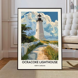 Ocracoke Lighthouse poster, Ocracoke Lighthouse Wall Art, Ocracoke Lighthouse Print, Ocracoke Lighthouse Photo, Ocracoke Lighthouse decor