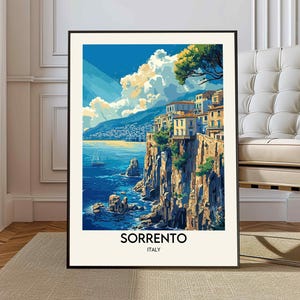 Sorrento Travel Poster Italy, Sorrento Wall Art, Sorrento Poster Print, Sorrento Photo, Sorrento Decor, Italy art, Sorrento Naples poster