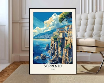 Sorrento Travel Poster Italy, Sorrento Wall Art, Sorrento Poster Print, Sorrento Photo, Sorrento Decor, Italy art, Sorrento Naples poster