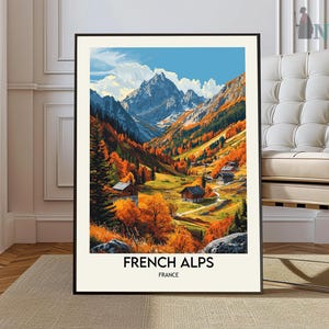 The Alps Poster, France Travel Print, French Decor, Europe Travel Poster, European Wall Art, Mountain Print, The Alps Travel Poster