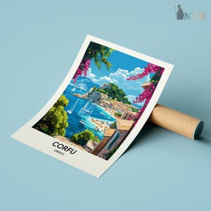 Corfu Print, Corfu Wall Art, Corfu Poster, Corfu Photo, Corfu Poster Print, Corfu Travel Poster, Corfu Greece image 6