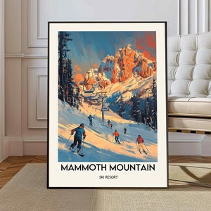 Mammoth Mountain Ski Resort Poster, California Travel Poster, Skiing Print, Vintage Ski Poster, Mammoth Lakes, Mammoth Mountain print