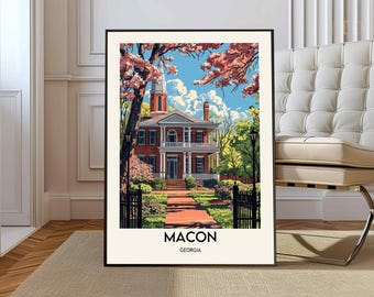 Plakat Macon, Macon Wall Art, Macon Print, Macon Photo, Macon Poster Print, Macon Travel Poster, Macon Georgia, Macon City poster