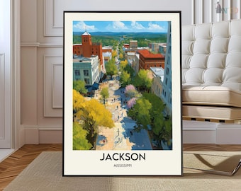 Jackson Mississippi Poster Print, State Capital Wall Art, Southern City Map Decor, Jackson Travel, Jackson city map, Jackson city poster