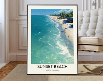 Sunset Beach NC poster, Sunset Beach Wall Art, Sunset Beach Print, Sunset Beach NC Photo, Sunset Beach Poster custom gift