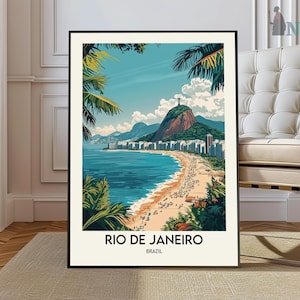 Impression de Rio de Janeiro, affiche vintage, art de Rio de Janeiro, affiche de Rio de Janeiro, photo de Rio de Janeiro, art de Rio de Janeiro, affiche du Brésil