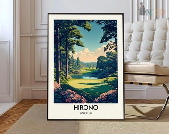 Impression club de golf Hirono : oeuvre d'art murale de parcours, Japon, C.H. Alison Design