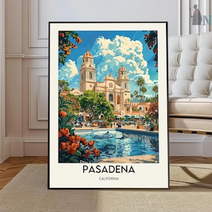 Affiche Pasadena, art mural Pasadena, impression Pasadena, photo Pasadena, impression affiche Pasadena, affiche de voyage Pasadena, impression Pasadena en Californie