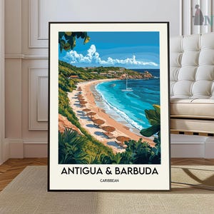 Antigua and Barbuda Travel Poster, Antigua and Barbuda Art, Antigua and Barbuda Poster Print, Photo, Antigua and Barbuda Decor, Caribbean