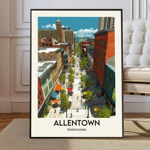 Allentown Wall Art, Allentown Travel Poster, Allentown Skyline Print, Allentown Photography, Allentown Illustration, Allentown Pennsylvania